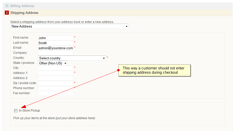 nopCommerce 3.4 in-store pickup